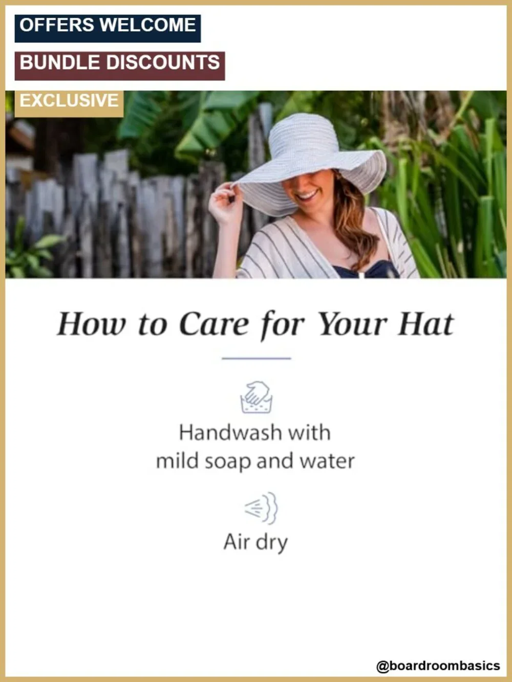 UPF 50+ Packable Adjustable Sun Hat with Wire Brim
